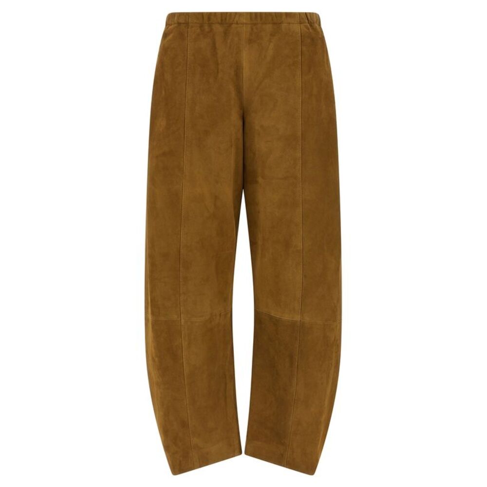Khaite Brown Leather Women's Pants